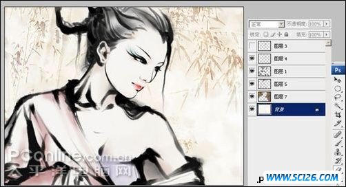 PhotoshopCS3结合友基PF8060绘图板绘美女