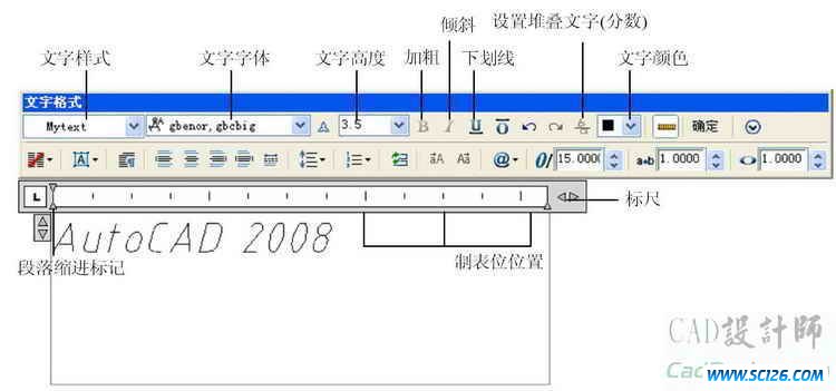 AutoCAD 2008 使用文字与表格