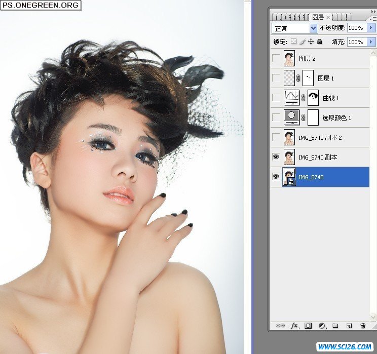 Photoshop CS3给美女调出粉嫩自然妆