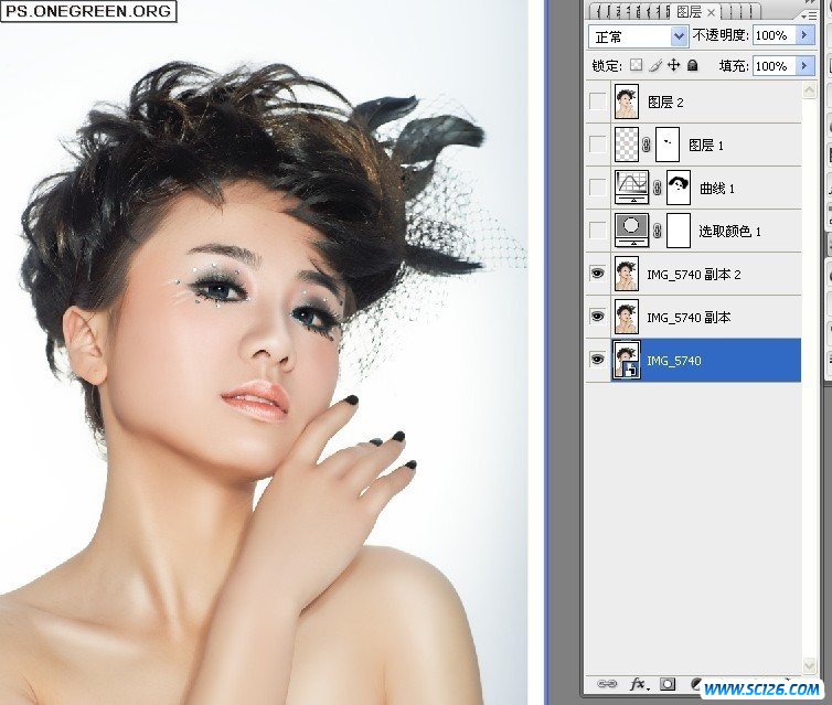 Photoshop CS3给美女调出粉嫩自然妆