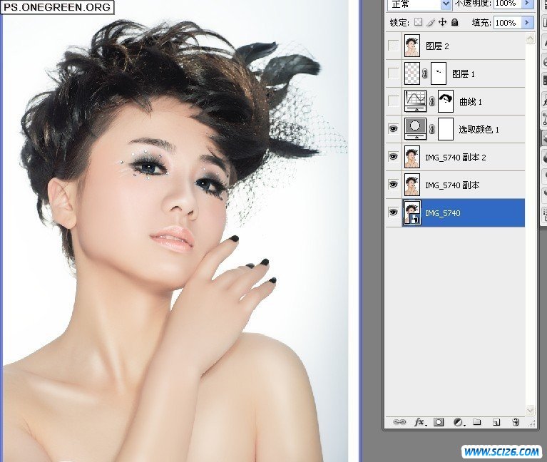 Photoshop CS3给美女调出粉嫩自然妆