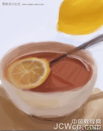 ps制作水彩效果的柠檬茶
