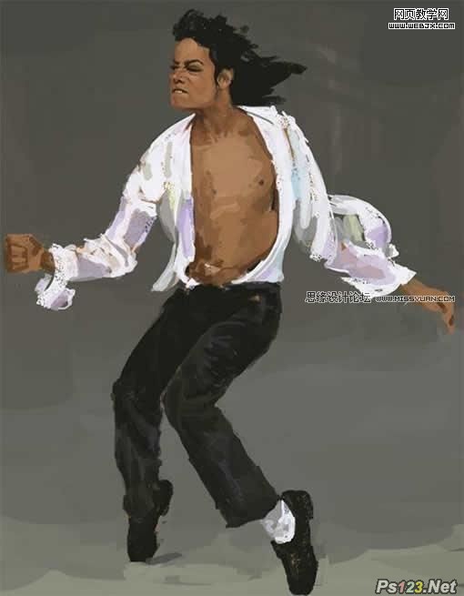ps制作杰克逊的经典舞步油画