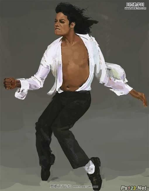 ps制作杰克逊的经典舞步油画