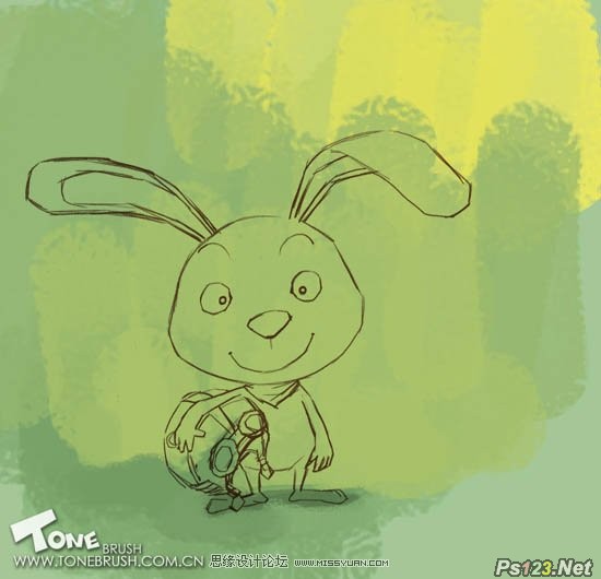 ps鼠绘可爱的卡通小兔子