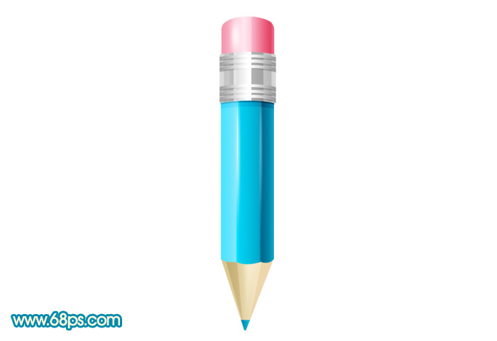 ps教你制作一只精致的蓝色铅笔