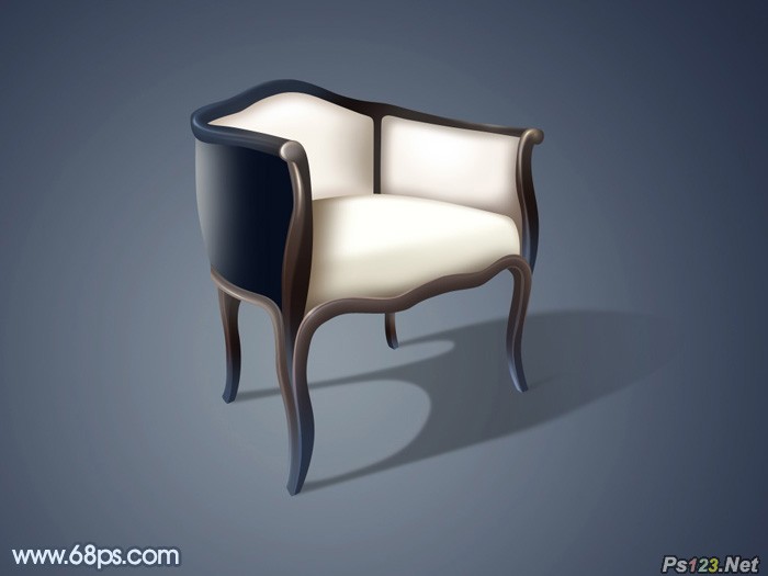 ps教你制作逼真的古典木质沙发椅子
