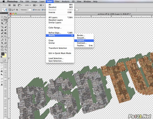 SketchUp和Photoshop创建用砖块堆砌成的文字 飞特网 PS文字效果教程
