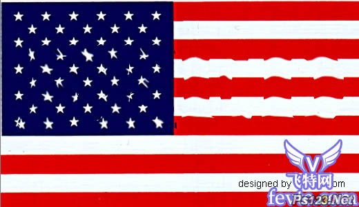 PS制作美国国旗包裹的文字效果 飞特网 PS文字效果教程