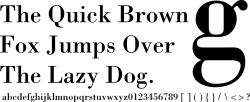 Bodoni字体,现代衬线体的字形样本