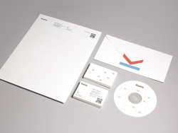 创意方格背景加箭头的简洁扁平企业VI视觉设计《VIKuona》