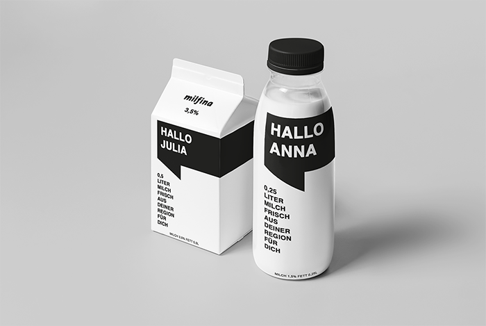 Milfina牛奶包装设计