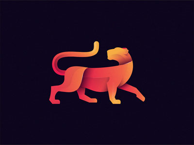 30款重叠渐变效果动物logo设计
