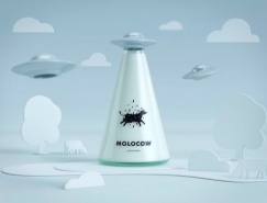 UFO造型的Molocow牛奶包装设计